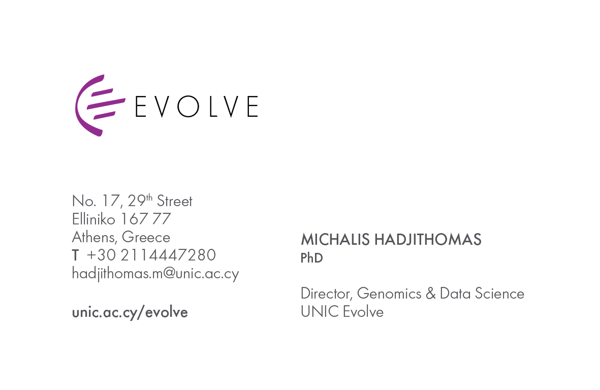Evolve business card, white finish - front